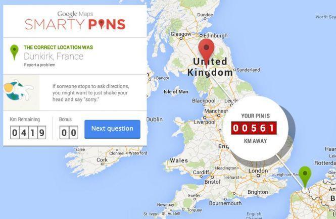 Smarty Pins: a Map Quiz Game by Google