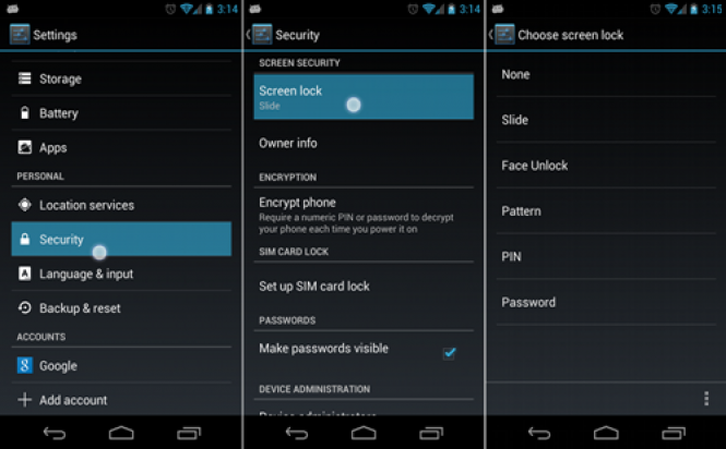 Screen Lock Settings