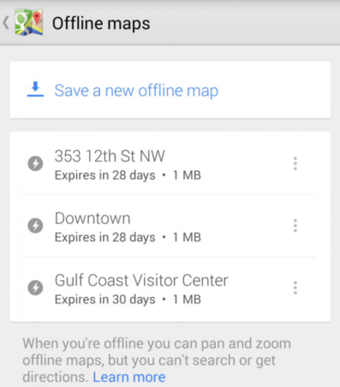 Accessing Offline Maps