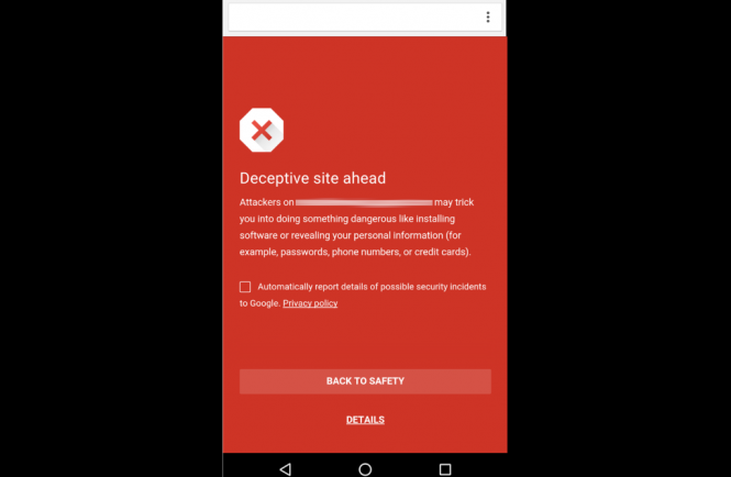 Safe Browsing alert