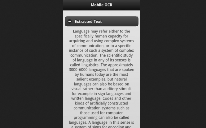 Mobile OCR