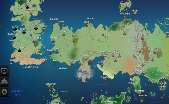 Track your favorite GoT character on the map of Westeros