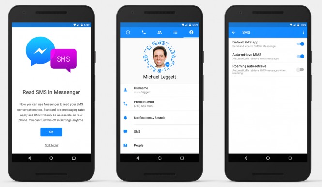 SMS on Messenger