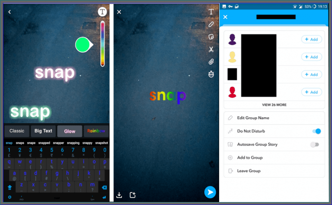 Snapchat's new features